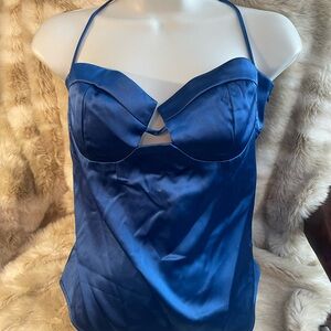 Cømmense Satin Bustier in vibrant royal Blur